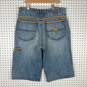 Girbaud 90s Hip Hop Baggy Jorts Size 36 Denim Wide Leg Distressed Skater‎ Light